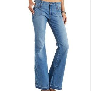 Cello Braid-Pocket Released Hem Flared Jeans